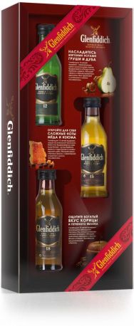 Виски Glenfiddich, gift set with 3 miniature bottles (12 YO, 15 YO, 18 YO), 50 мл - Фото 1