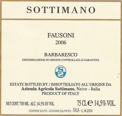 Вино Sottimano, "Fausoni", Barbaresco DOCG, 2006 - Фото 2