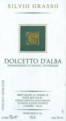 Вино Silvio Grasso, Dolcetto d'Alba DOC, 2010 - Фото 2