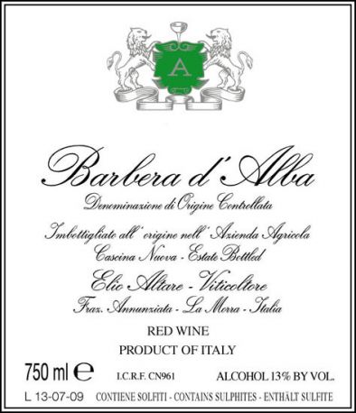 Вино Elio Altare, Barbera d'Alba DOC, 2010 - Фото 2