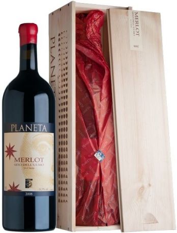 Вино Planeta, Merlot, 2008, wooden box, 3 л