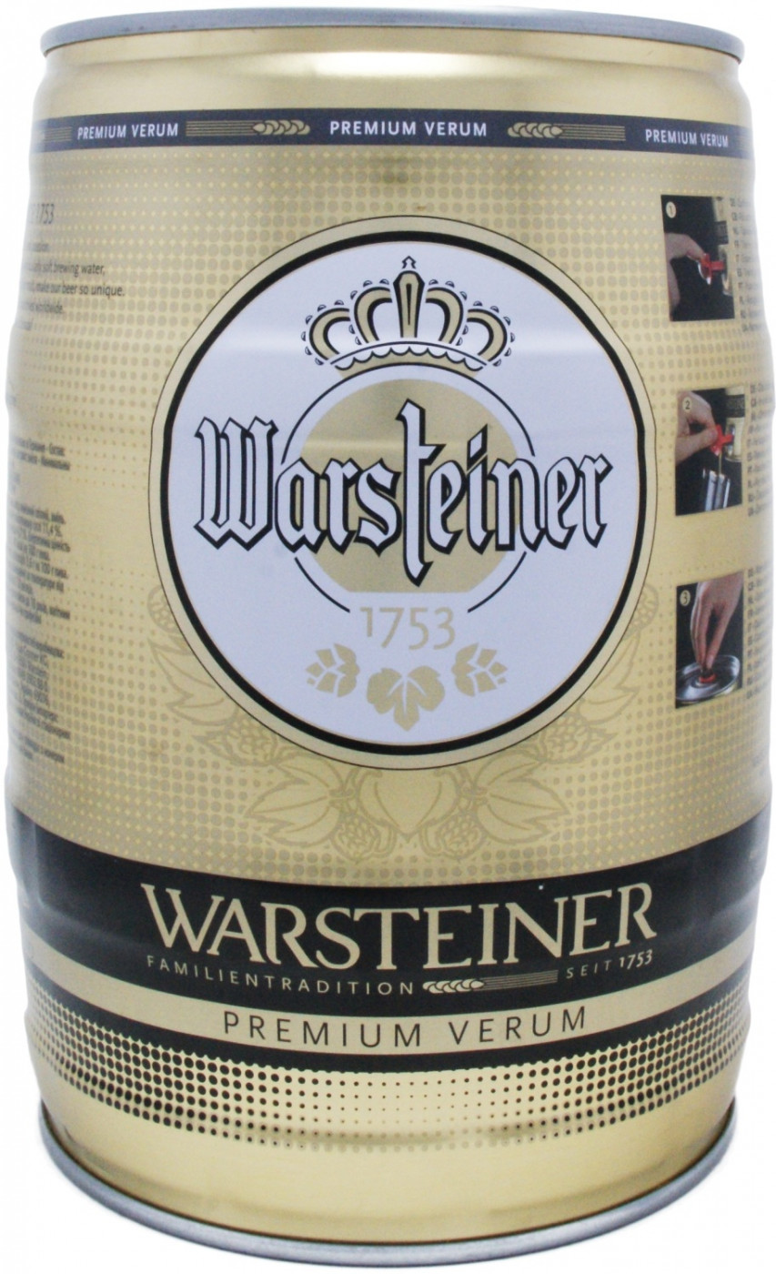 Пиво "Warsteiner" Premium Verum, mini keg, 5 л купить Пиво Warsteiner