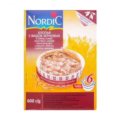 Хлопья NordiC 5 видов зерновых 600 г - Фото 2