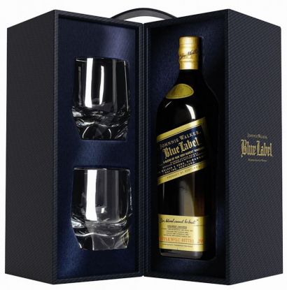 Виски Johnnie Walker, "Blue Label", with 2 glasses, 0.7 л