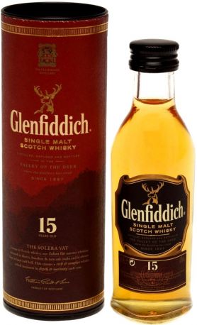 Виски "Glenfiddich" 15 Years Old, in tube, 50 мл