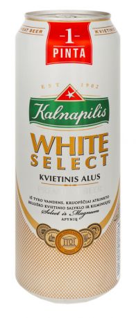 Упаковка пива Kalnapilis White Select светлое нефильтрованное 5% 0.568 л x 24 шт - Фото 1
