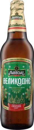 Упаковка пива Львівське Великоднє светлое пастеризованное 4.4% 0.5 л х 20 шт - Фото 1