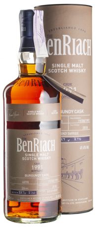 Виски BenRiach 26yo Burgundy Cask #6898, Tube 1991 - 0,7 л