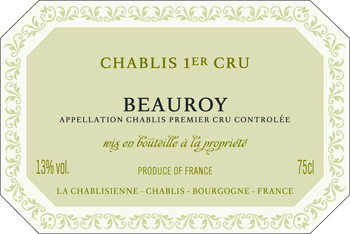 Вино La Chablisienne, Chablis Premier Cru AOC "Beauroy", 2011 - Фото 2