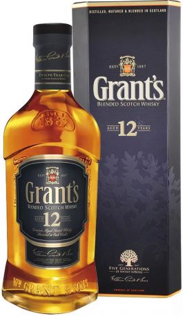 Виски "Grant's" 12 years old, gift box, 0.75 л - Фото 1