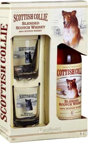 Виски Scottish Collie, gift box and 2 glasses, 0.7 л - Фото 1