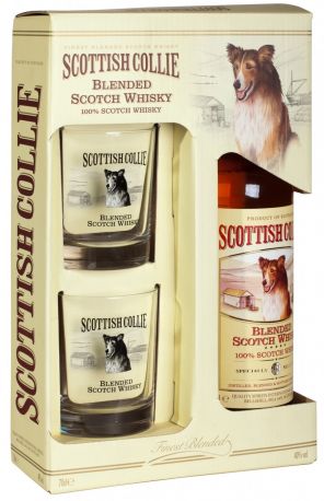 Виски Scottish Collie, gift box and 2 glasses, 0.7 л - Фото 2