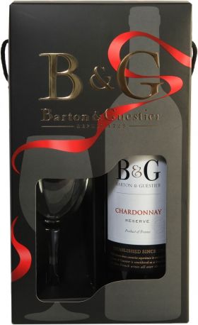 Вино Barton & Guestier, "Reserve" Chardonnay, Pays d'Oc IGP, gift box with glass - Фото 1