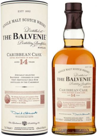 Виски "Balvenie" Caribbean Cask, 14 Years Old, in tube, 0.7 л