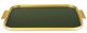 Поднос зелено-золотиста с рельефной поверхностью 40x28см, Kaymet - Фото 1