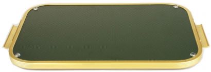 Поднос зелено-золотиста с рельефной поверхностью 40x28см, Kaymet - Фото 2