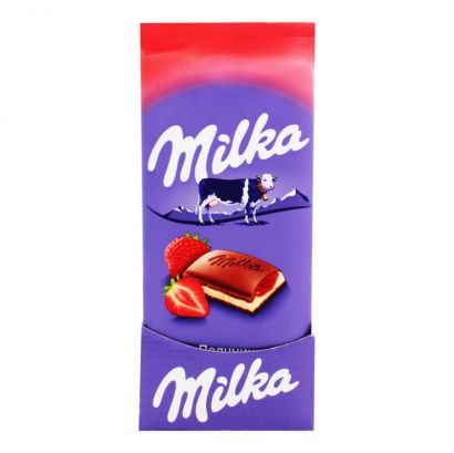 Упаковка шоколада Milka с клубникой и кремом 90 г х 28 шт - Фото 2