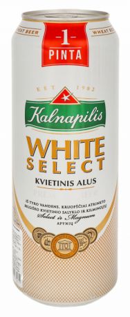 Упаковка пива Kalnapilis White Select светлое нефильтрованное 5% 0.568 л x 24 шт - Фото 2