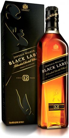 Виски Johnnie Walker Black Label 12 лет выдержки, 0.7 л 40% в подарочной упаковке - Фото 1