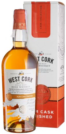 Виски West Cork Small Batch Rum Cask, gift box 0,7 л