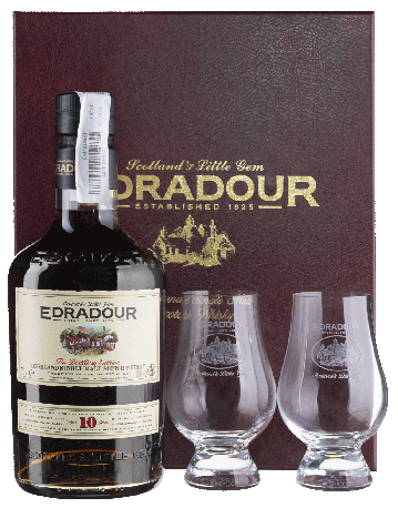 Виски Edradour 10yo + 2 glasses, gift box 0,7 л