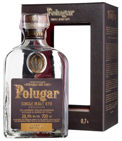 Водка Polugar Single Malt Rye , gift box 0,7 л
