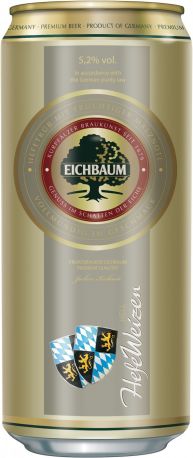 Пиво "Eichbaum" HefeWeizen, in can, 0.95 л