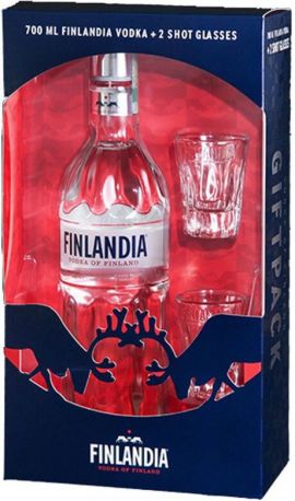 Водка "Finlandia", gift box with 2 shot glasses, 0.7 л - Фото 3