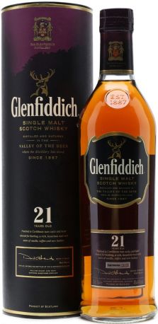 Виски "Glenfiddich" 21 Years Old, in tube, 0.7 л