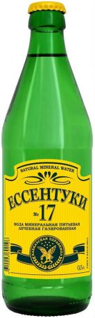 Вода "Ессентуки №17" газированная, в стеклянной бутылке, 0.5 л