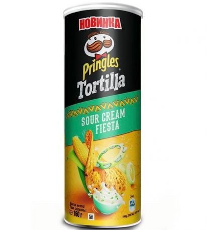 Чипсы кукурузные Pringles Tortilla Sour Cream Fiesta Сметана с луком 160 г