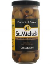 Оливки зеленые без косточки St. Michele Халкидики 355 г Оливки зеленые без косточки St. Michele Халкидики 355 г