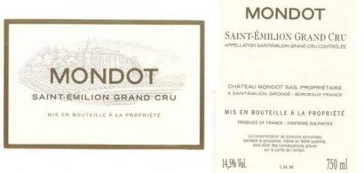 Вино "Mondot", Saint-Emilion Grand Cru AOC, 2006 - Фото 2