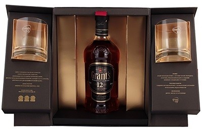Виски "Grant's" 12 Years Old, gift box with 2 glasses, 0.75 л - Фото 1