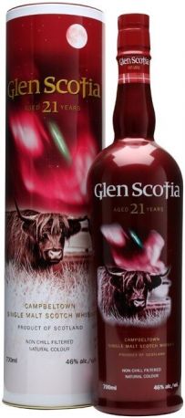 Виски "Glen Scotia" 21 Years Old, metal tube, 0.7 л