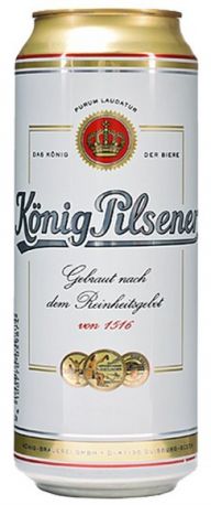 Пиво "Konig Pilsener", in can, 0.5 л