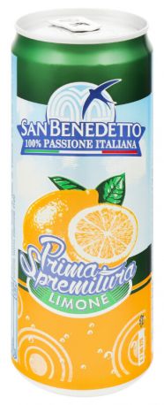 Упаковка сокосодержащего газированного напитка San Benedetto Prima Spremitura Limone 0.33 л х 24 банки - Фото 2