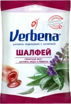 Леденцы Verbena Шалфей с травами и витамином С 60 г Леденцы Verbena Шалфей с травами и витамином С 60 г