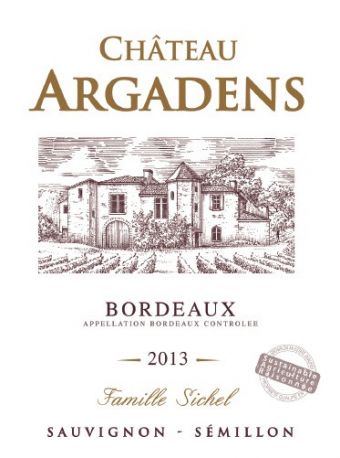 Вино Sichel, "Chateau Argadens" Blanc, Bordeaux Superieur AOC, 2013 - Фото 2