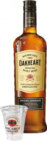 Ром Bacardi "OakHeart", with plastic glass, 0.7 л