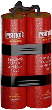 Ликер "Мягков" Чили & Мед, Настойка горькая, в подарочной упаковке "Динамит", 0.5 л