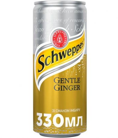 Безалкогольный напиток сильногазированный Schweppes Gentle Ginger со вкусом имбиря 0.33 л