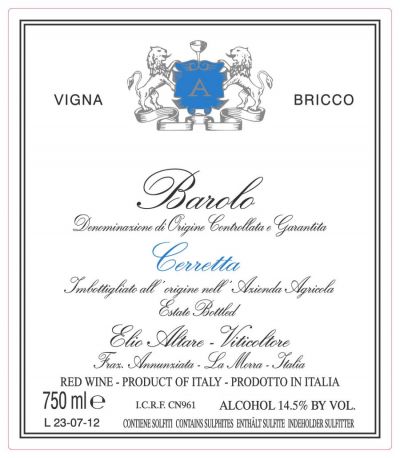 Вино Elio Altare, Barolo Cerretta "Vigna Bricco" DOCG, 2007 - Фото 2