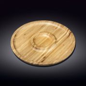 Доска сервировочная двухсекционная Wilmax Bamboo круглая 35.5 см Доска сервировочная двухсекционная Wilmax Bamboo круглая 35.5 см