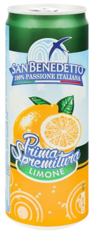 Упаковка сокосодержащего газированного напитка San Benedetto Prima Spremitura Limone 0.33 л х 24 банки - Фото 3