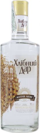Водка "Хлебный Дар" Ржаная Люкс, 0.37 л