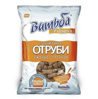 Отруби Витьба Fitness хрустящие ржаные с гречкой 130 г