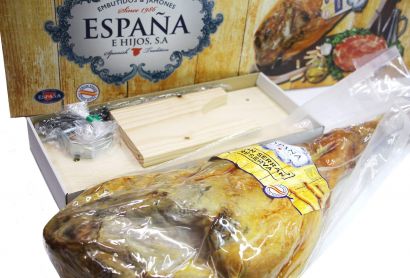 Хамон Espana Серрано Резерва на кости в подарочной упаковке + хамонера + нож, 14 месяцев выдержки 6.5 кг - Фото 2
