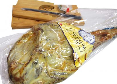 Хамон Espana Серрано Резерва на кости в подарочной упаковке + хамонера + нож, 14 месяцев выдержки 6.5 кг - Фото 3