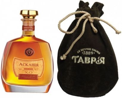 Коньяк "Аскания" Икс О, в подарочном мешочке, 0.7 л - Фото 1